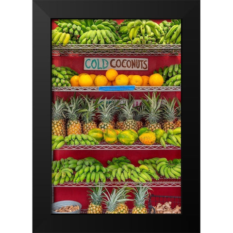 Fresh fruit at the market-Kauai-Hawaii-USA Black Modern Wood Framed Art Print by Engelbrecht, Lisa S.