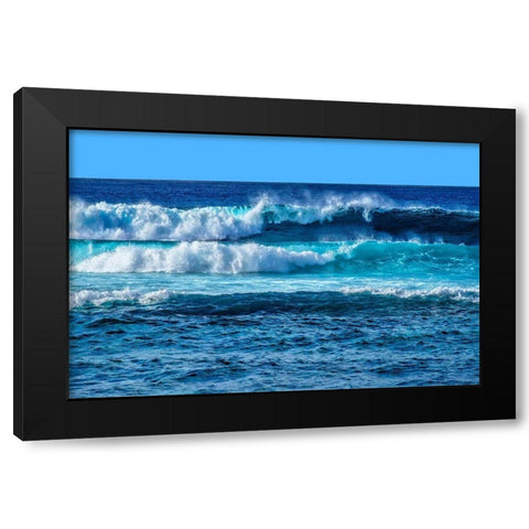 Maui Waves Black Modern Wood Framed Art Print with Double Matting by Engelbrecht, Lisa S.