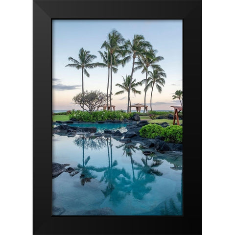 Oceanfront resort-landscape-Kauai-Hawaii-USA Black Modern Wood Framed Art Print by Engelbrecht, Lisa S.