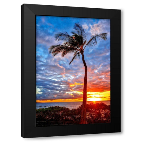 Sunset on Wailea Beach-Maui-Hawaii-USA Black Modern Wood Framed Art Print with Double Matting by Engelbrecht, Lisa S.