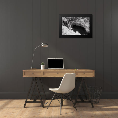 USA-Hawaii-Kauai-Infrared Island of Wailua Falls Kauai-HI, Black Modern Wood Framed Art Print by Eggers, Terry
