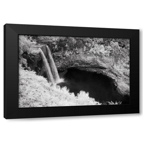 USA-Hawaii-Kauai-Infrared Island of Wailua Falls Kauai-HI, Black Modern Wood Framed Art Print by Eggers, Terry