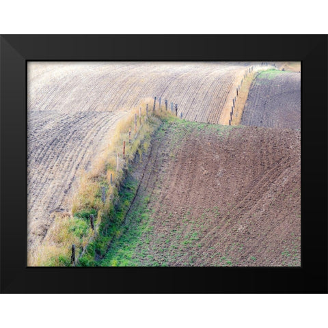 Idaho-fence line and rolling hills near Cottonwood Highway 95 Black Modern Wood Framed Art Print by Gulin, Sylvia