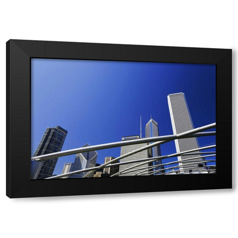 IL, Chicago Pipes over Jay Pritzker Pavilion Black Modern Wood Framed Art Print with Double Matting by Flaherty, Dennis