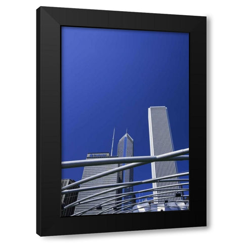 IL, Chicago Pipes over Jay Pritzker Pavilion Black Modern Wood Framed Art Print with Double Matting by Flaherty, Dennis
