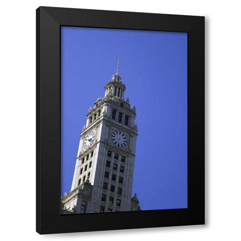 USA, Illinois, Chicago Top of Wrigley Building Black Modern Wood Framed Art Print by Flaherty, Dennis