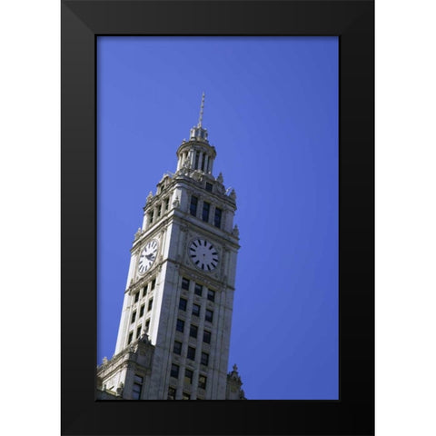 USA, Illinois, Chicago Top of Wrigley Building Black Modern Wood Framed Art Print by Flaherty, Dennis