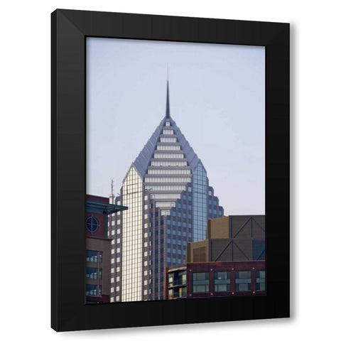 Illinois, Chicago Skyscrapers in downtown Black Modern Wood Framed Art Print with Double Matting by Flaherty, Dennis