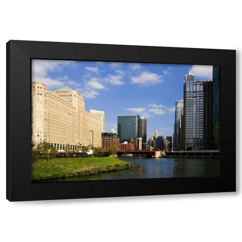 Illinois, Chicago Merchandise Mart in downtown Black Modern Wood Framed Art Print with Double Matting by Flaherty, Dennis