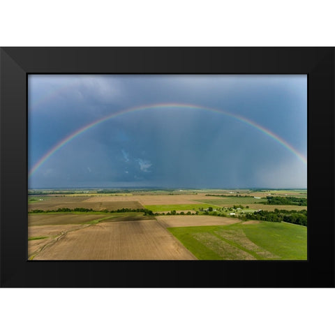 Rainbow after storm-Marion County-Illinois Black Modern Wood Framed Art Print by Day, Richard and Susan