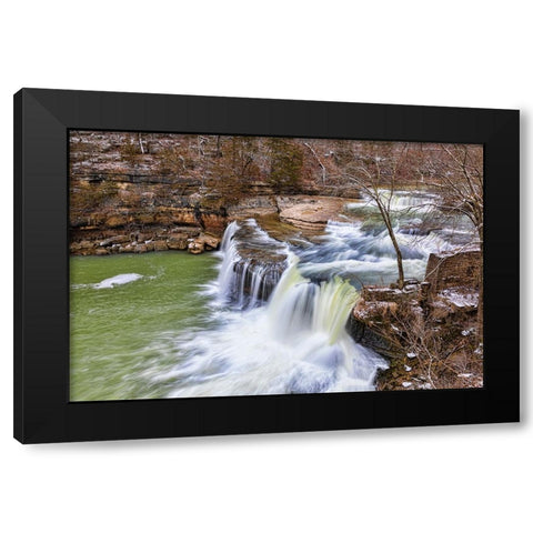 Cataract Falls Lieber State Recreation Area-Indiana Black Modern Wood Framed Art Print with Double Matting by Day, Richard and Susan