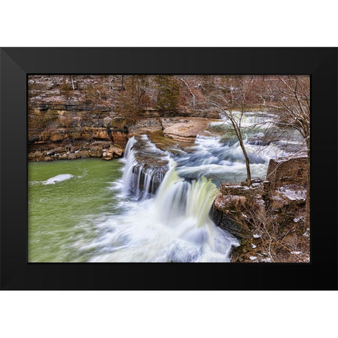 Cataract Falls Lieber State Recreation Area-Indiana Black Modern Wood Framed Art Print by Day, Richard and Susan
