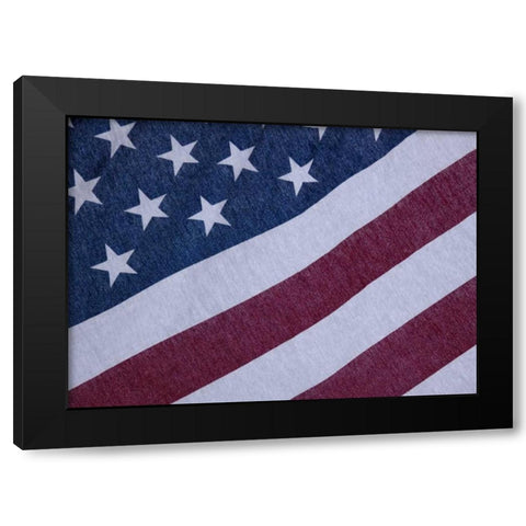 Indiana, Carmel Stars and stripes of the US flag Black Modern Wood Framed Art Print with Double Matting by Kaveney, Wendy