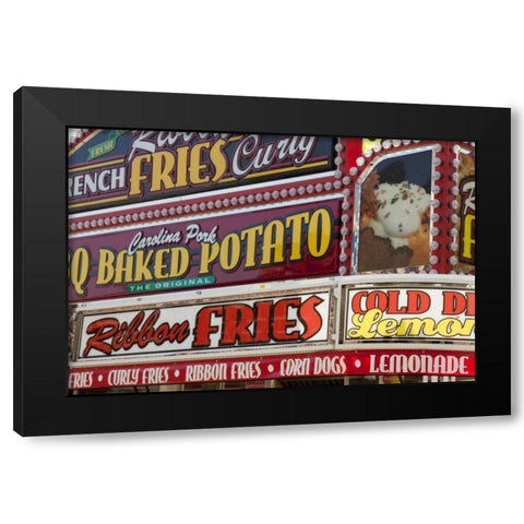 Indiana, Indianapolis Food vendor signs Black Modern Wood Framed Art Print with Double Matting by Kaveney, Wendy