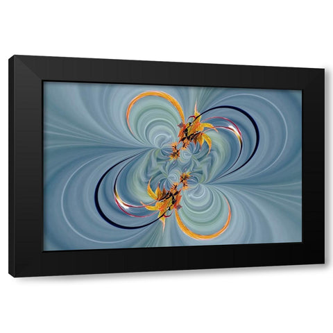 Rain falling on Japanese Maple leaves in autumn-Louisville-Kentucky Black Modern Wood Framed Art Print with Double Matting by Jones, Adam