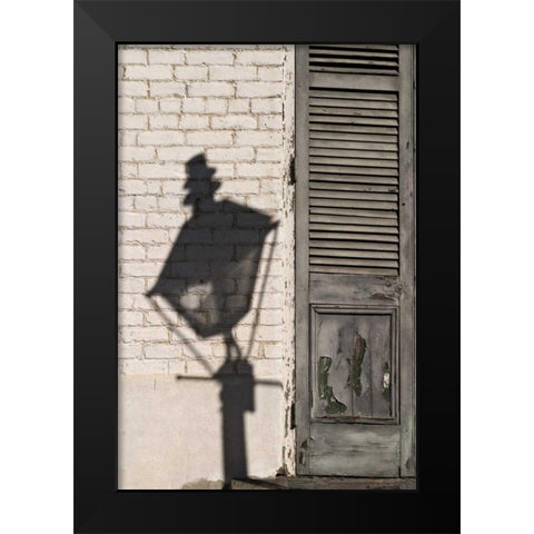 Louisiana, New Orleans Street lamps shadow Black Modern Wood Framed Art Print by Kaveney, Wendy