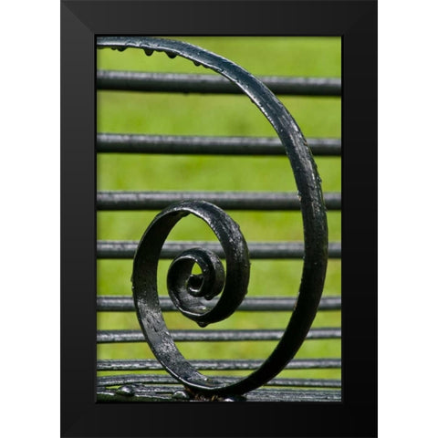 Louisiana, Vacherie Iron bench spiral Black Modern Wood Framed Art Print by Kaveney, Wendy