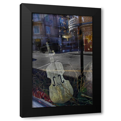 Louisiana, New Orleans Reflections on a window Black Modern Wood Framed Art Print by Noble Gardner, Nancy