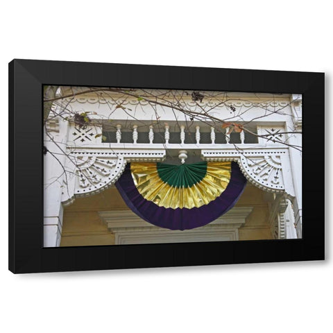 Louisiana, New Orleans, A Mardi Gras decoration Black Modern Wood Framed Art Print by Noble Gardner, Nancy