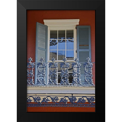 Louisiana, New Orleans, Historic Window detail Black Modern Wood Framed Art Print by Noble Gardner, Nancy