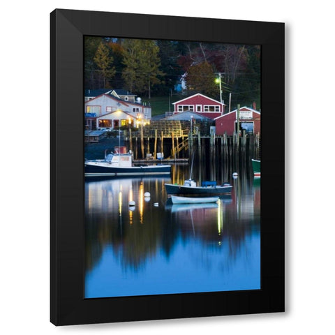 USA, Maine, Bernard Bernard harbor at twilight Black Modern Wood Framed Art Print by Rotenberg, Nancy