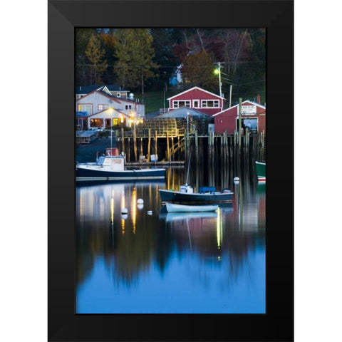 USA, Maine, Bernard Bernard harbor at twilight Black Modern Wood Framed Art Print by Rotenberg, Nancy