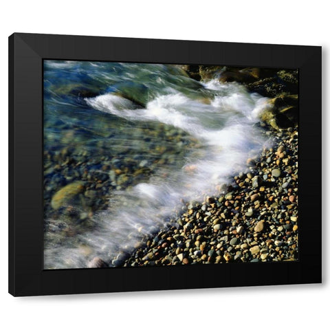 USA, Maine, Waves breaking on a Rock Background Black Modern Wood Framed Art Print by Talbot Frank, Christopher
