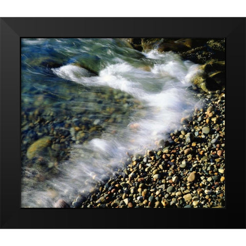 USA, Maine, Waves breaking on a Rock Background Black Modern Wood Framed Art Print by Talbot Frank, Christopher