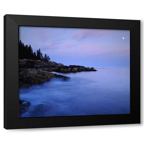 USA, Maine Acadia NP Moonrise over the Atlantic Black Modern Wood Framed Art Print with Double Matting by Talbot Frank, Christopher