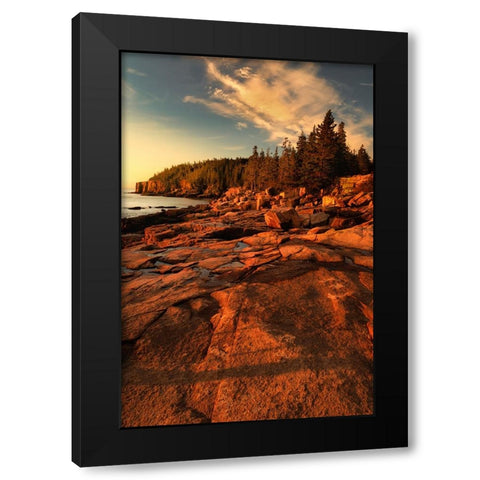 USA-Maine-Acadia National Park Sunrise on ocean coastline Black Modern Wood Framed Art Print with Double Matting by Jaynes Gallery