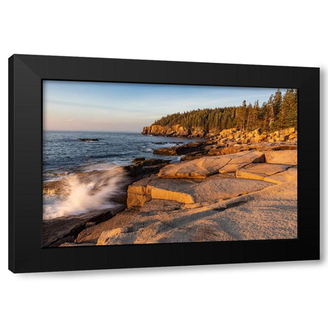 Otter Cliffs at sunrise in Acadia National Park-Maine-USA Black Modern Wood Framed Art Print by Haney, Chuck
