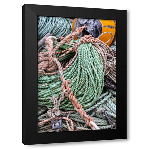 Lobster rope in Bernard-Maine-USA Black Modern Wood Framed Art Print by Haney, Chuck