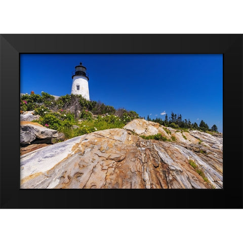 Pemaquid Point Lighthouse near Bristol-Maine-USA Black Modern Wood Framed Art Print by Haney, Chuck