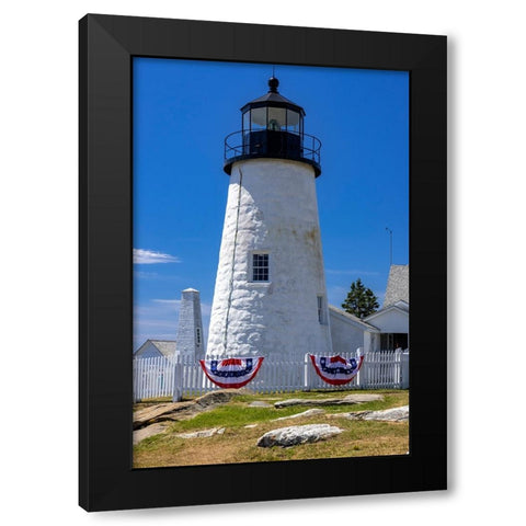 Pemaquid Point Lighthouse near Bristol-Maine-USA Black Modern Wood Framed Art Print with Double Matting by Haney, Chuck