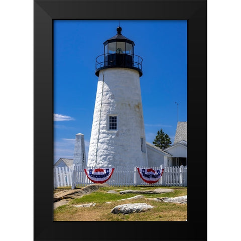 Pemaquid Point Lighthouse near Bristol-Maine-USA Black Modern Wood Framed Art Print by Haney, Chuck