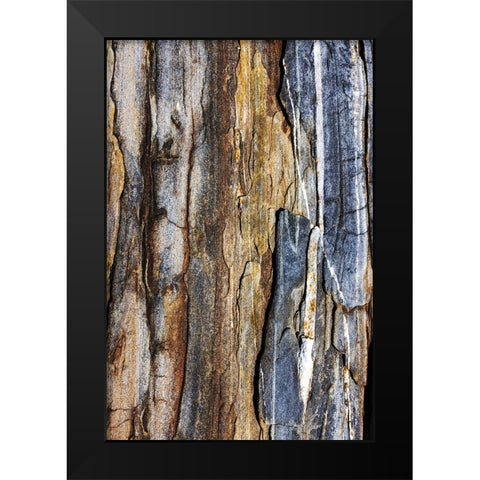 Striated rock at Pemaquid Point-Maine-USA Black Modern Wood Framed Art Print by Haney, Chuck