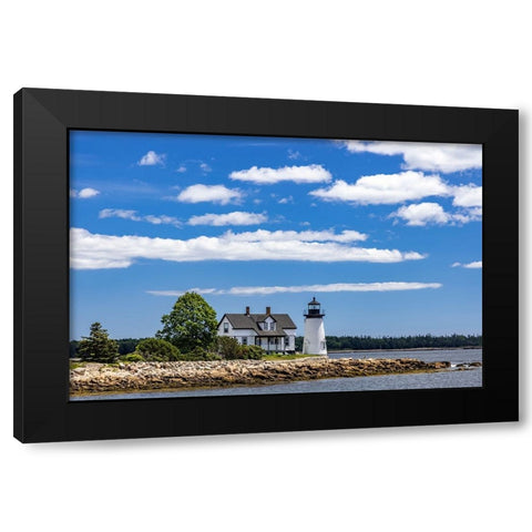 Lighthouse in Prospect Harbor-Maine-USA Black Modern Wood Framed Art Print by Haney, Chuck