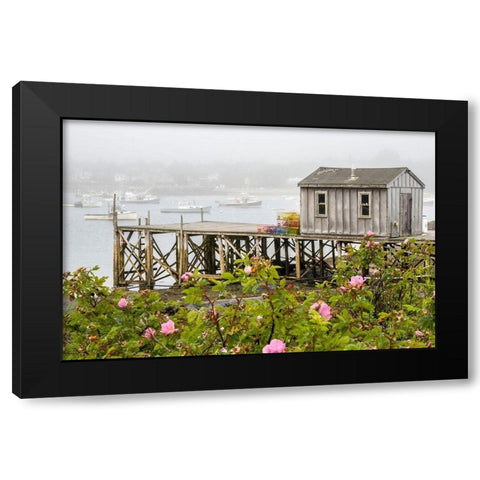 Maine Bernard fishing village-Mount Desert Island-Maine-USA Black Modern Wood Framed Art Print with Double Matting by Eggers, Julie