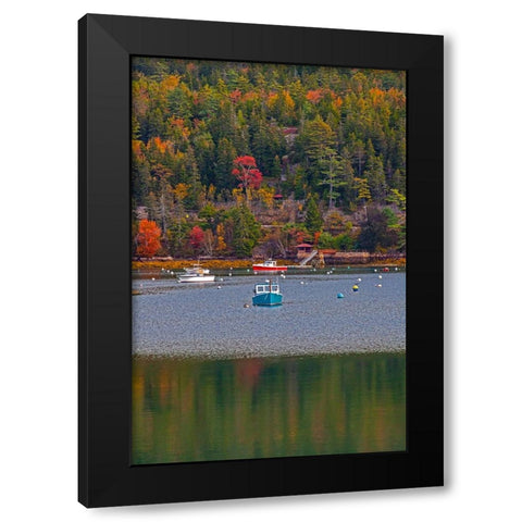 USA-New England-Maine-Mt-Desert-Southwest Harbor with wooden boats Black Modern Wood Framed Art Print by Gulin, Sylvia