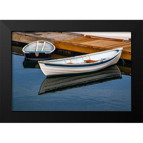 USA-New England-Maine-Mt-Desert-Southwest Harbor with wooden boats Black Modern Wood Framed Art Print by Gulin, Sylvia
