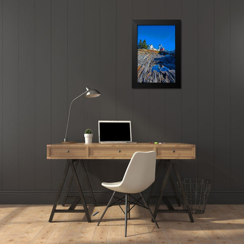 USA-New England-Maine-Pemaquid Point Lighthouse Black Modern Wood Framed Art Print by Gulin, Sylvia