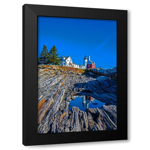 USA-New England-Maine-Pemaquid Point Lighthouse Black Modern Wood Framed Art Print with Double Matting by Gulin, Sylvia