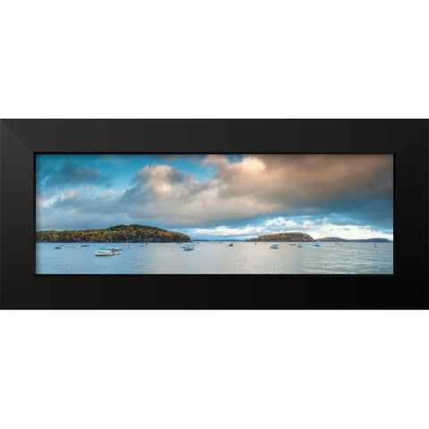 Maine-Mt Desert Island-Bar Harbor-view of Frenchman Bay-autumn Black Modern Wood Framed Art Print by Bibikow, Walter