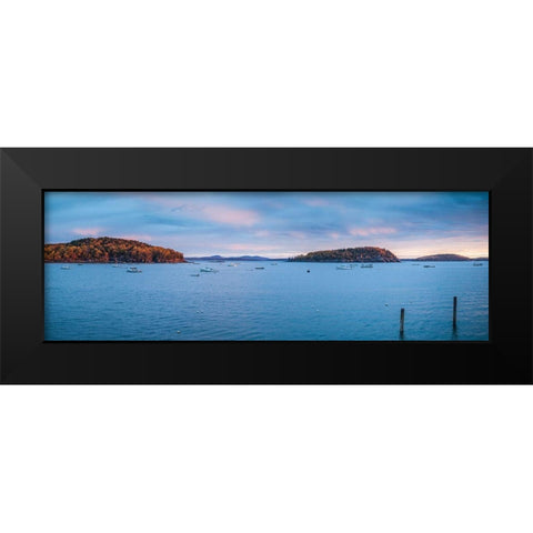 Maine-Mt Desert Island-Bar Harbor-view of Frenchman Bay-autumn Black Modern Wood Framed Art Print by Bibikow, Walter