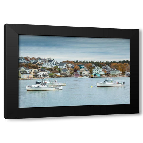 Maine-Stonington-Stonington Harbor-autumn Black Modern Wood Framed Art Print with Double Matting by Bibikow, Walter