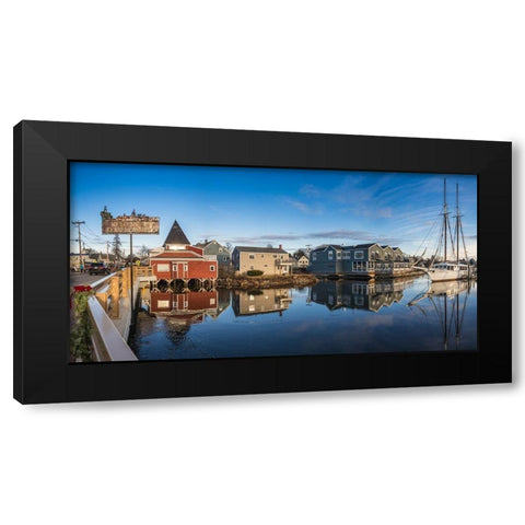 Maine-Kennebunkport-village harbor Black Modern Wood Framed Art Print with Double Matting by Bibikow, Walter