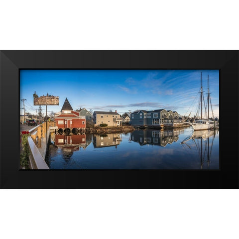 Maine-Kennebunkport-village harbor Black Modern Wood Framed Art Print by Bibikow, Walter