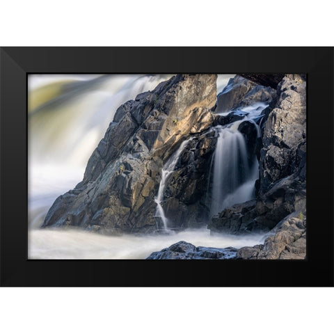 Usa-Maryland Great Falls Overlook-Potomac River-Long Exposure of the Water of the Potomac Black Modern Wood Framed Art Print by Looney, Hollice