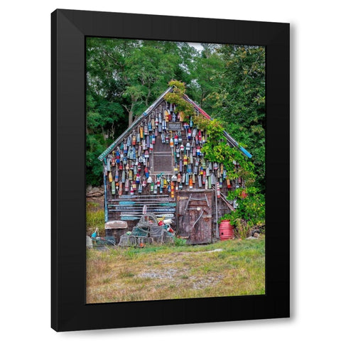 Wooden buoys-Ipswich Bay-Ipswich-Massachusetts Black Modern Wood Framed Art Print by Engelbrecht, Lisa S.