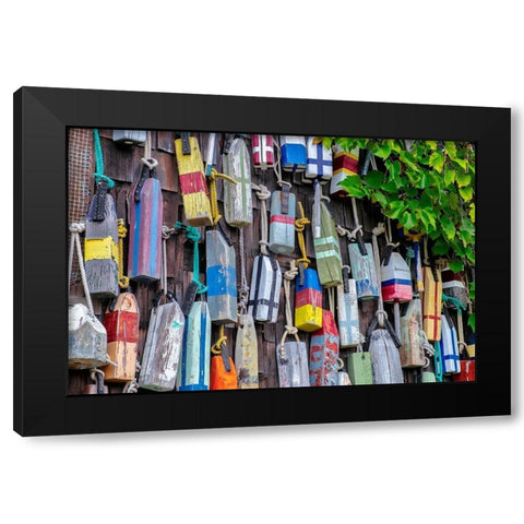 Wooden buoys Black Modern Wood Framed Art Print with Double Matting by Engelbrecht, Lisa S.